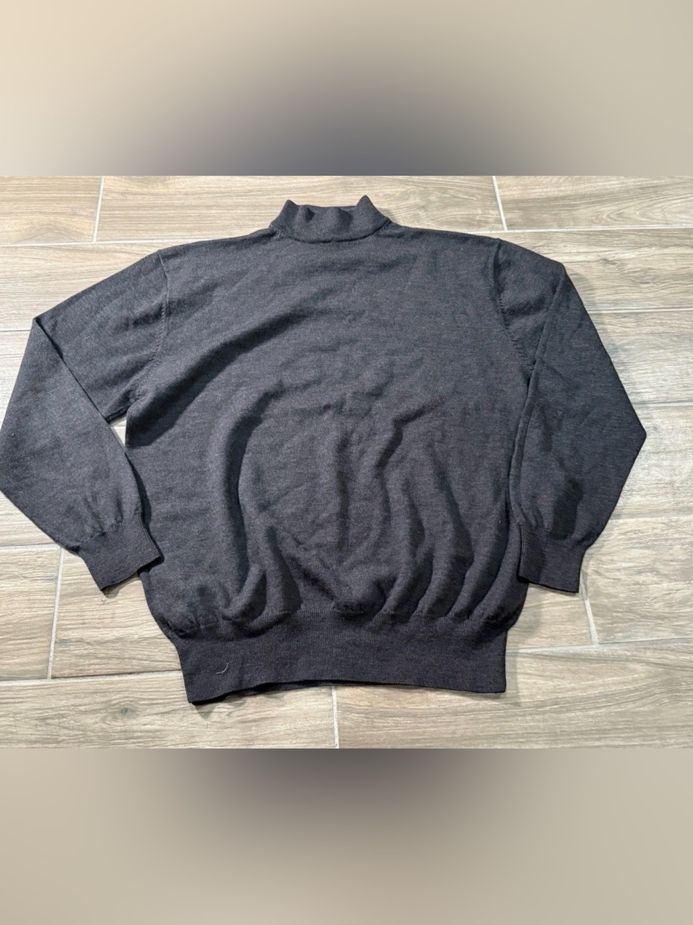 Pendleton Men's Long Sleeve Merino Wool Navy Grey Pullover Sweater Size Large